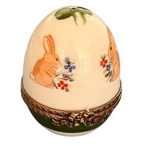 Vintage Dubarry Limoges Porcelain Treasure Box -Bunny Egg Pre-owned